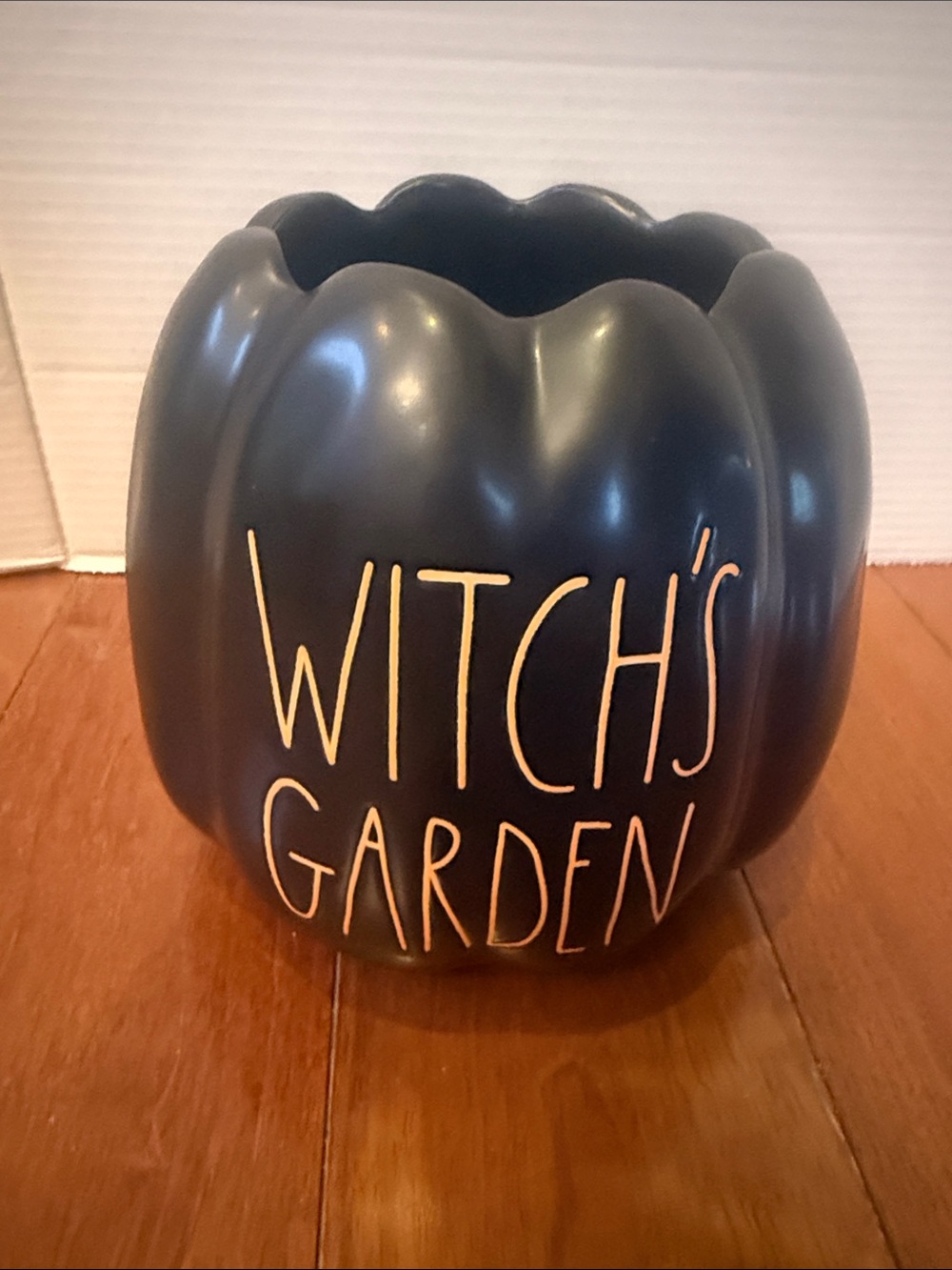 Rae Dunn Magenta Witch's Garden Black Pumpkin Halloween Planter